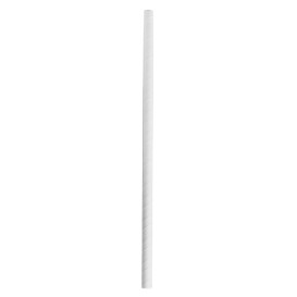 Paille Droite Papier Blanc Smoothie Ø8mm 24cm (100 Utés)