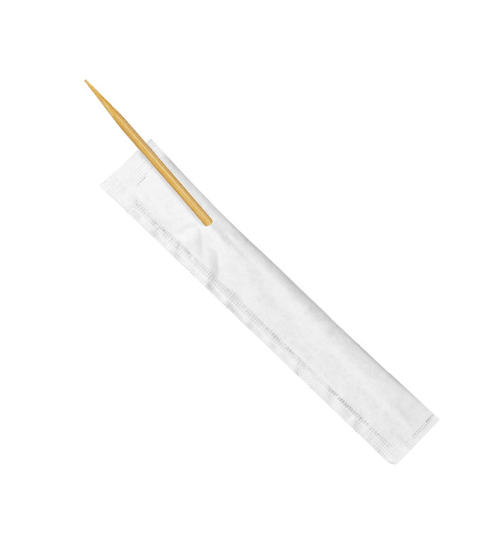 Cure-dents en Bois 2 Pointes en Sachet Papier 65mm (1 Uté) Cure-dents en Bois 2 Pointes en Sachet Papier 65mm (1 Uté)
