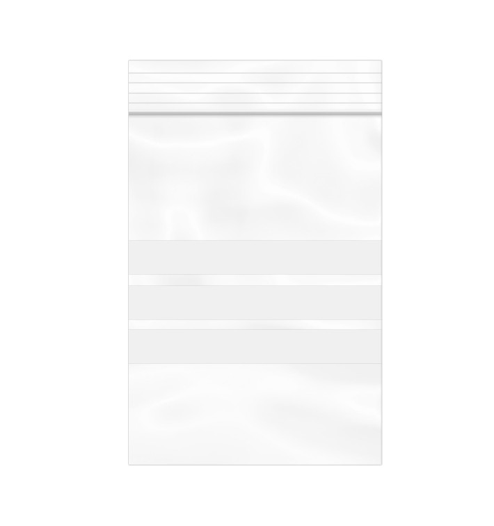 Sac en PE Fermeture zip à bandes blanches 7x10cm G200 (1000 Utés) Sac en PE Fermeture zip à bandes blanches 7x10cm G200 (1000 Utés)