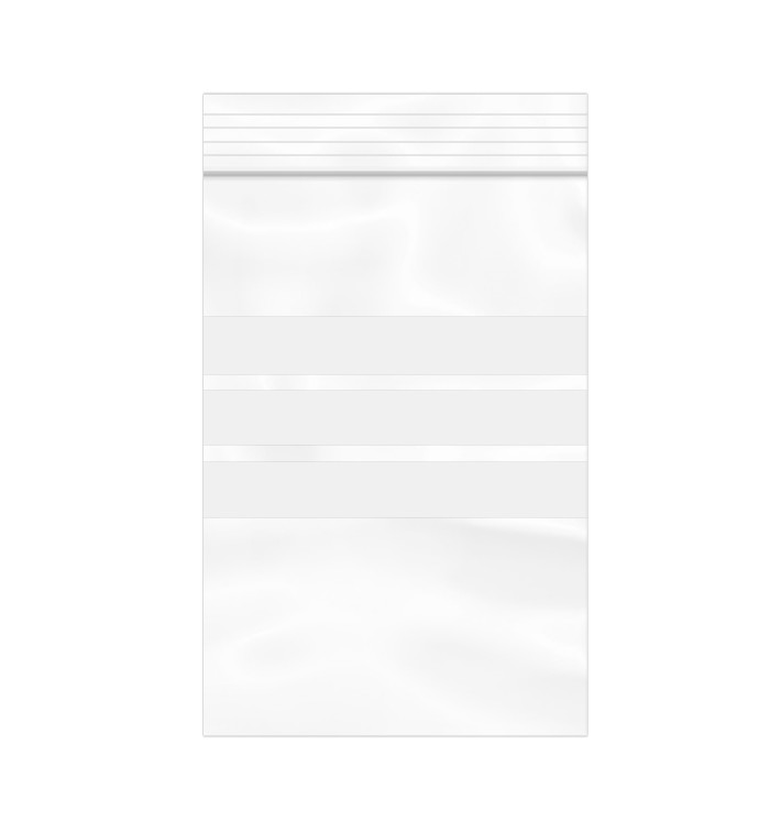 Sac en PE Fermeture zip à bandes blanches 10x15cm G200 (100 Utés) Sac en PE Fermeture zip à bandes blanches 10x15cm G200 (100 Utés)