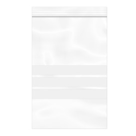 Sac en PE Fermeture zip à bandes blanches 12x18cm G200 (1000 Utés)