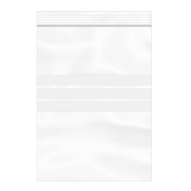 Sac en PE Fermeture zip à bandes blanches 16x22cm G200 (100 Utés)