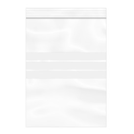 Sac en PE Fermeture zip à bandes blanches 16x22cm G200 (1000 Utés)