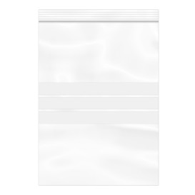 Sac en PE Fermeture zip à bandes blanches 25x35cm G200 (1000 Utés)