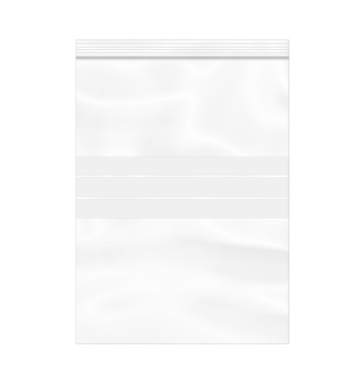 Sac en PE Fermeture zip à bandes blanches 30x40cm G200 (100 Utés) Sac en PE Fermeture zip à bandes blanches 30x40cm G200 (100 Utés)
