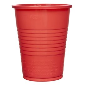 Gobelet Plastique PS Rouge 200ml Ø7cm (50 Utés)