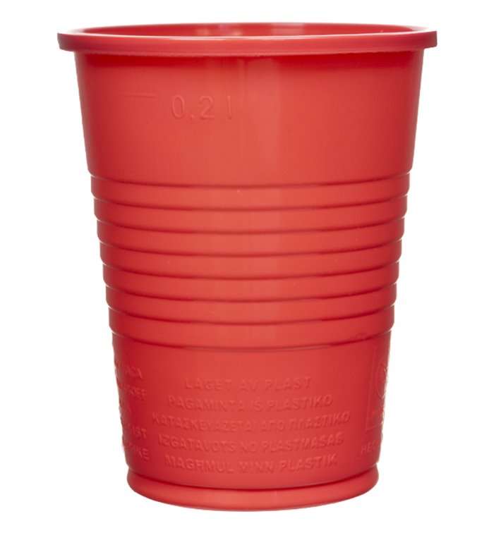 Gobelet Plastique PS Rouge 200ml Ø7cm (50 Utés) Gobelet Plastique PS Rouge 200ml Ø7cm (50 Utés)