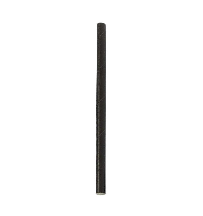 Paille Droite Papier Noire Ø8mm 14cm (6.000 Utés) Paille Droite Papier Noire Ø8mm 14cm (6.000 Utés)
