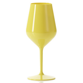 Verre Réutilisable Tritan Jaune pour Vin 470ml (1 Uté)