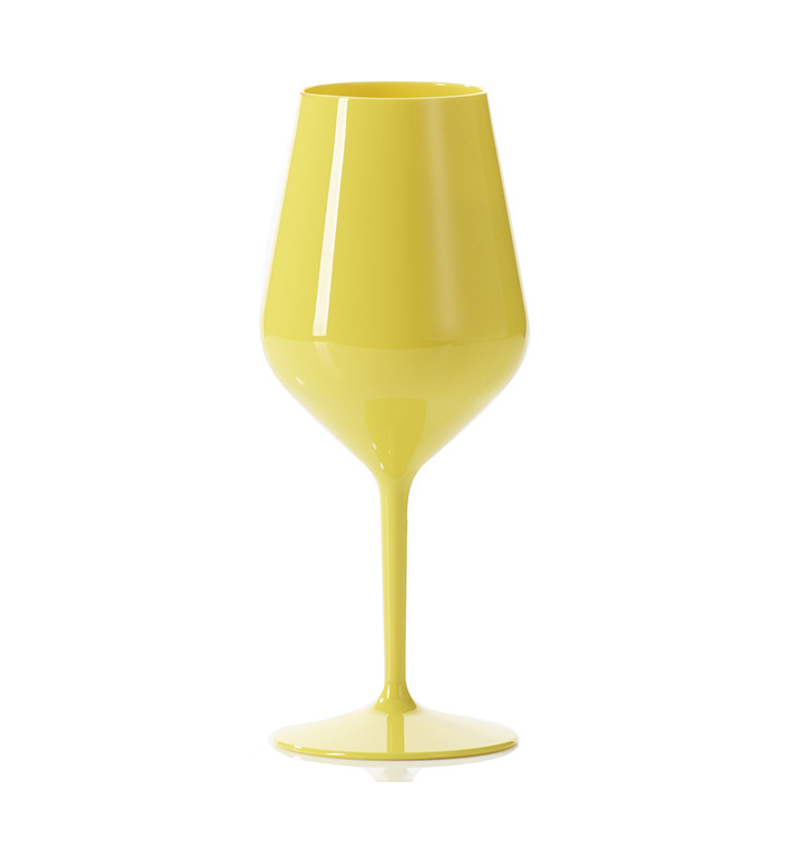 Verre Réutilisable Tritan Jaune pour Vin 470ml (1 Uté) Verre Réutilisable Tritan Jaune pour Vin 470ml (1 Uté)
