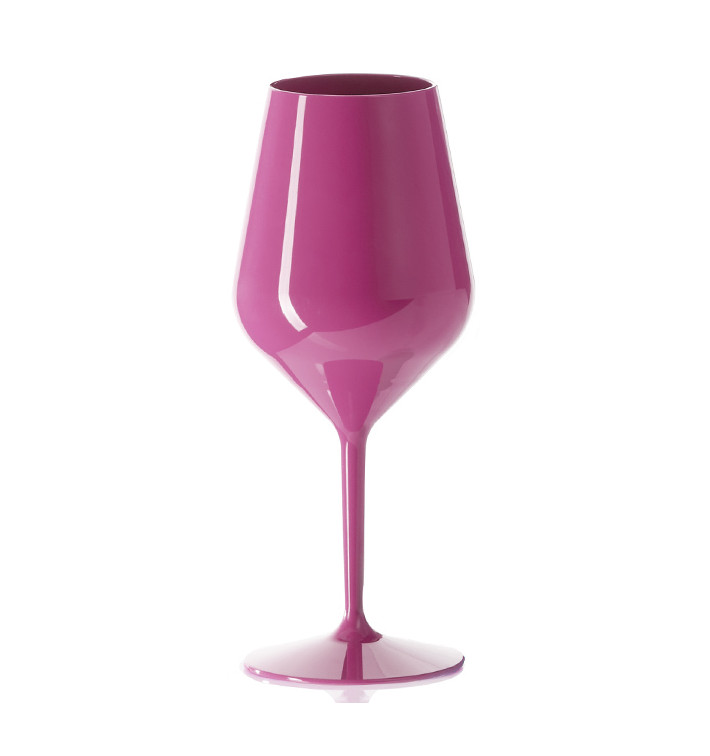 Verre Réutilisable Tritan Rose pour Vin 470ml (1 Uté)