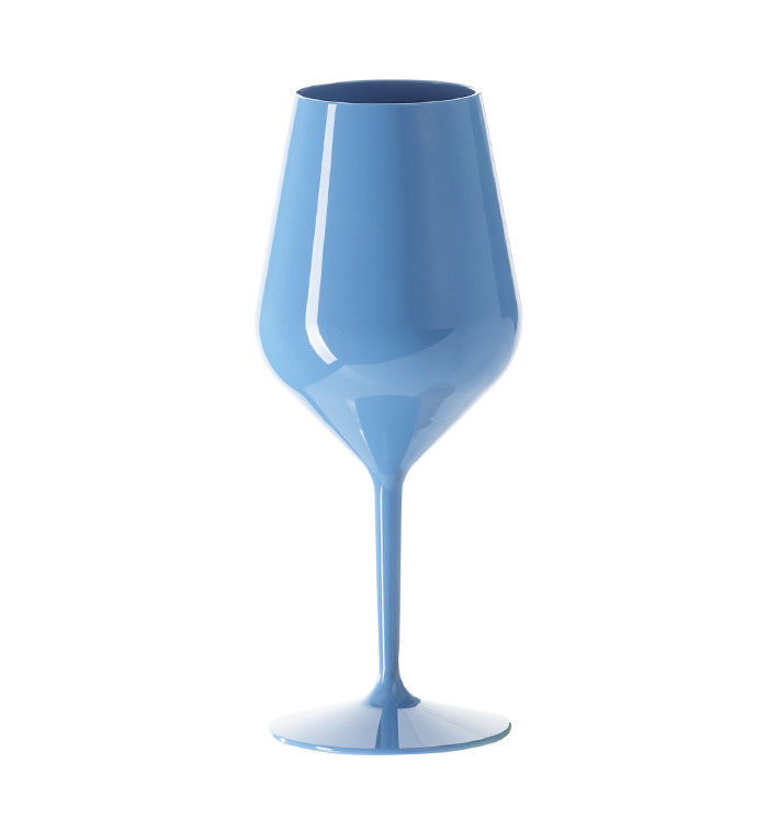 Verre Réutilisable Tritan Bleu pour Vin 470ml (1 Uté) Verre Réutilisable Tritan Bleu pour Vin 470ml (1 Uté)