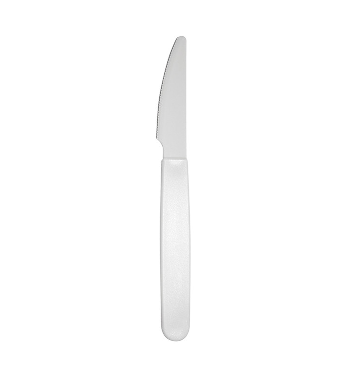 Couteau Réutilisable Durable PP Blanc 18,5cm (6 Utés) Couteau Réutilisable Durable PP Blanc 18,5cm (6 Utés)
