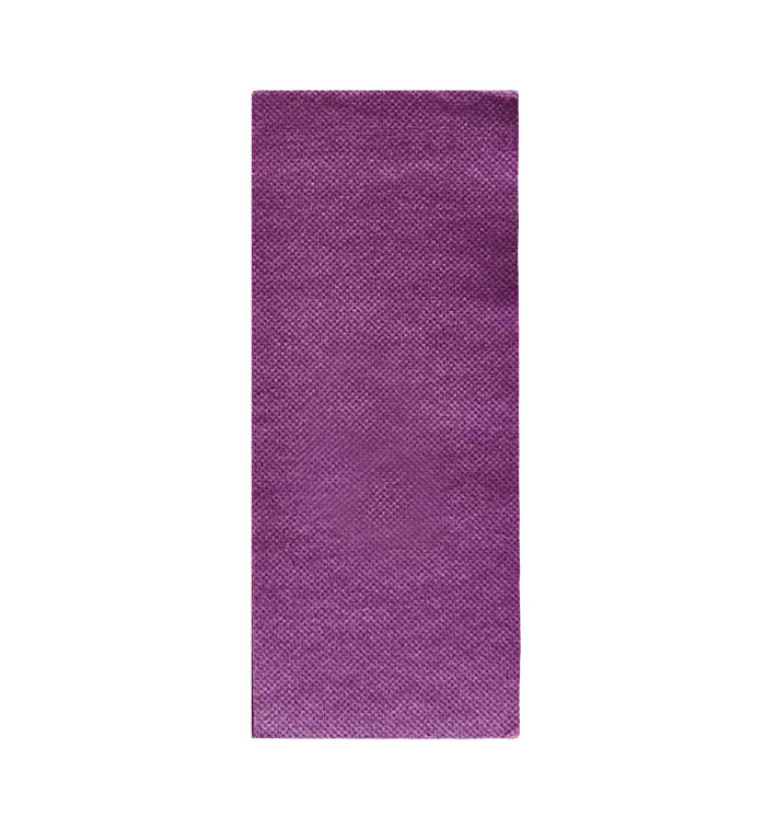 Serviette Papier Molletonnée 1/8 33x40cm "Old" Aubergine (50 Unités)