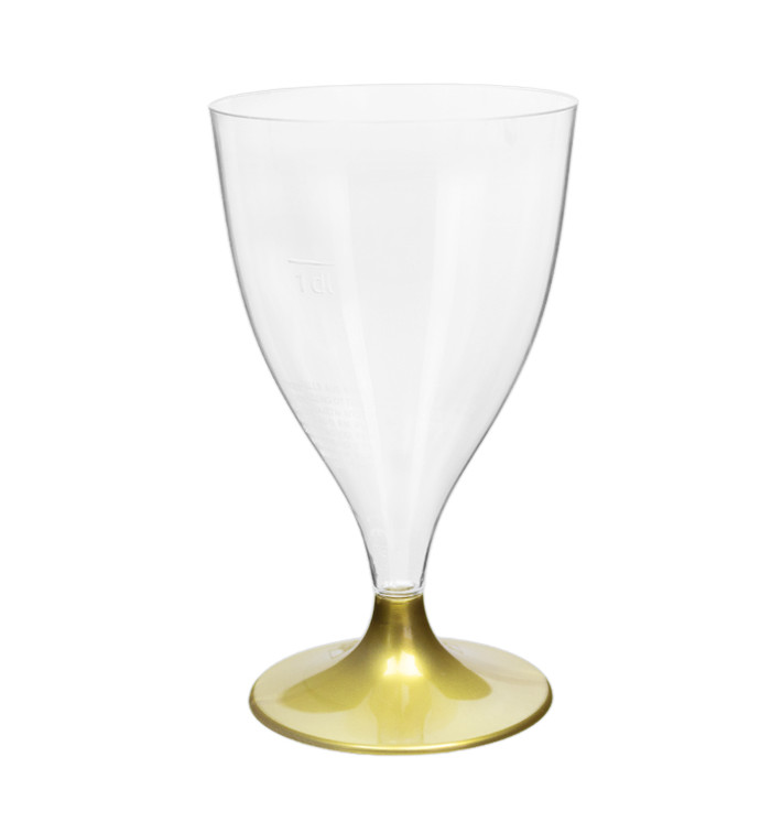 Verre Plastique Vin Pied Or 200ml 2P (20 Utés) Verre Plastique Vin Pied Or 200ml 2P (20 Utés)
