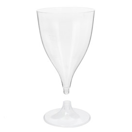 Verre Plastique Vin Pied Transparent 200ml 2P (20 Utés)