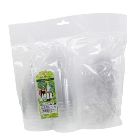 Verre Plastique Vin Pied Transparent 200ml 2P (400 Utés)