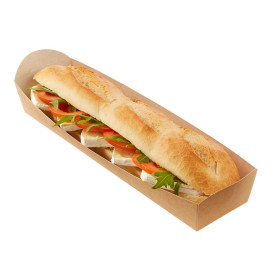 Plateau à Sandwich Kraft 500ml 24,8x6cm (500 Uds)