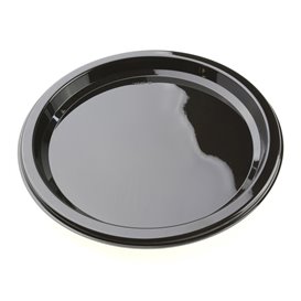 Assiette en Plastique Rigide Noire 23 cm (25 Utés)