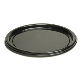 Assiette en Plastique Noire 26 cm (25 Utés)
