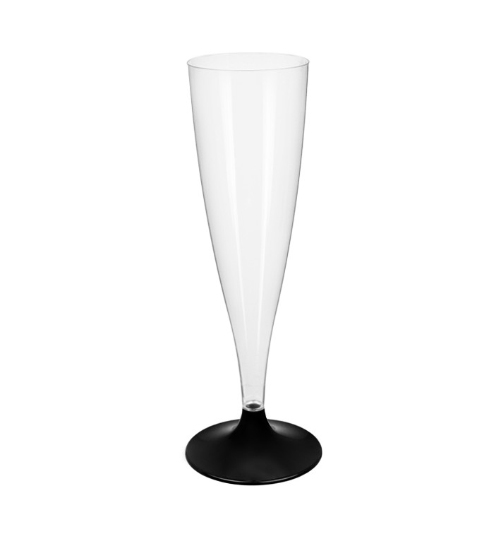 Flûte à Champagne Réutilisable PS Pied Noir 140ml 2pcs (400 Utés) Flûte à Champagne Réutilisable PS Pied Noir 140ml 2pcs (400 Utés)