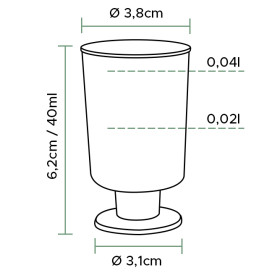 Verre à Pied en Plastique 40ml (1.400 Unités)