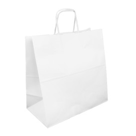 Sac en papier Blanche avec Anses 35+15x30cm (250 Utés)