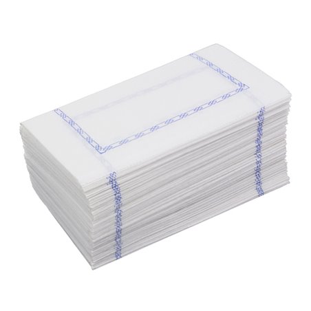 Serviette papier "Zigzag" Blanc Bordure 14x14cm (7.500 Utés)