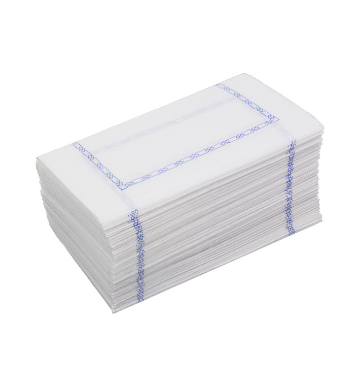 Serviette papier "Zigzag" Blanc Bordure 14x14cm (250 Utés) Serviette papier "Zigzag" Blanc Bordure 14x14cm (250 Utés)