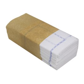 Serviette papier "Zigzag" Blanc Bordure 14x14cm (250 Utés)