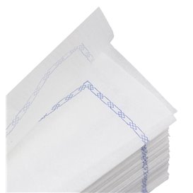 Serviette papier "Zigzag" Blanc Bordure 14x14cm (250 Utés)