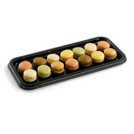 Plateau Plastique Rectangulaire Noir 35x16 cm (10 Utés)