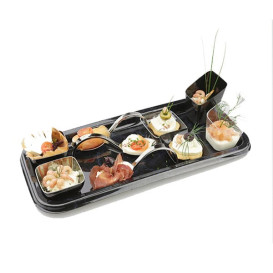 Plateau Plastique Rectangulaire Marbré 35x16 cm (5 Utés)