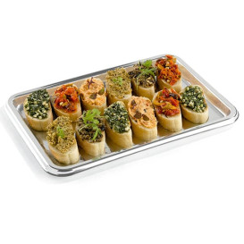 Plateau Plastique Rectangulaire Argenté 35x24 cm (5 Utés)