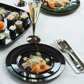 Assiette en Plastique Dur Noire 26cm (200 Utés)