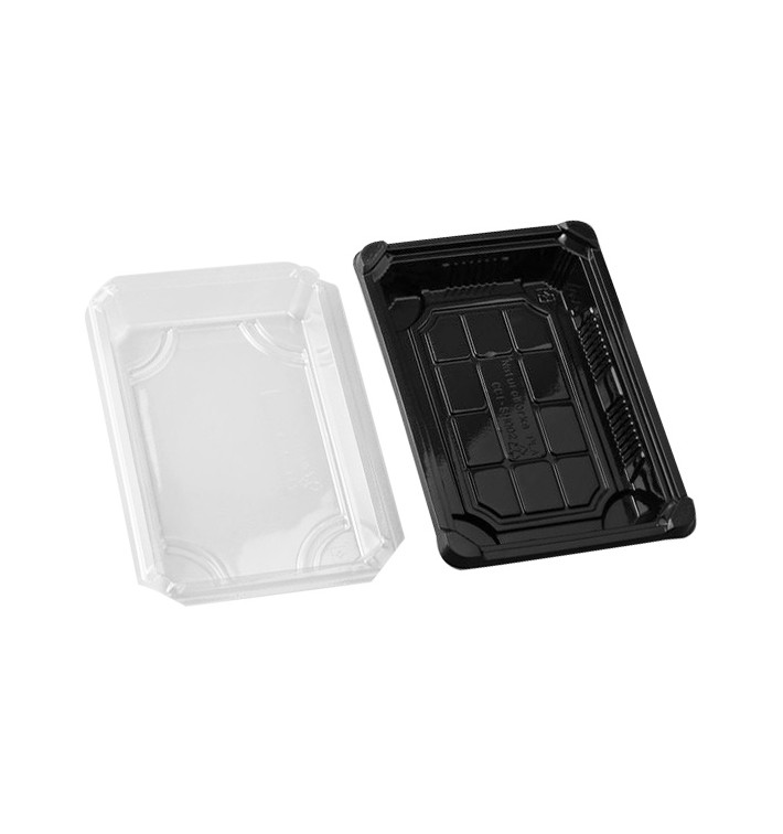Plateau avec Couvercle Sushi PLA Noir 13,0x18,0 cm (600 Unités) Plateau avec Couvercle Sushi PLA Noir 13,0x18,0 cm (600 Unités)