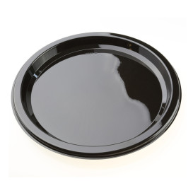 Assiette en Plastique Rigide Noire 18cm (25 Utés)