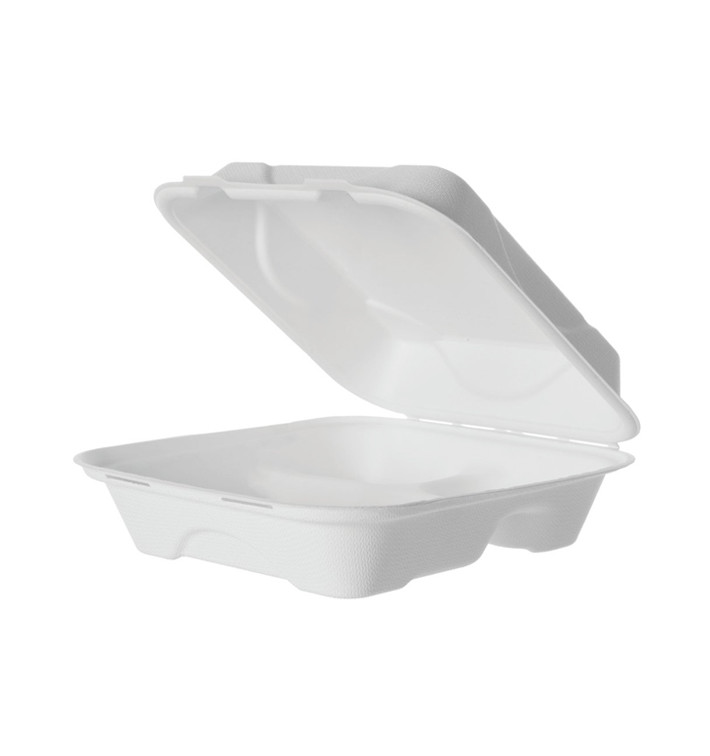 Boîte en Canne à Sucre Blanc 3C 20x20x7,5cm (50 Utés) Boîte en Canne à Sucre Blanc 3C 20x20x7,5cm (50 Utés)