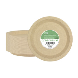 Assiette en Carton Ronde Ingraissable Kraft Ø22cm 245g/m² (50 Utés)