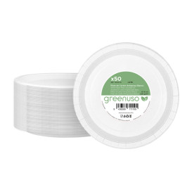 Assiette en Carton Ronde Ingraissable Blanc Ø18cm 220g/m² (50 Utés)