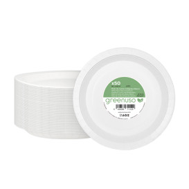 Assiette en Carton Ronde Ingraissable Blanc Ø18cm 250g/m² (50 Utés)