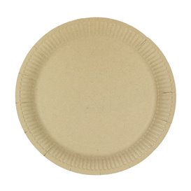 Assiette en Carton Ronde “Radial” Kraft Ø23cm 200gr/m² (50 Utés)