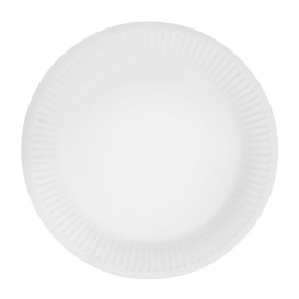 Assiette en Carton Ronde “Radial” Blanc Ø18cm 200gr/m² (650 Utés)