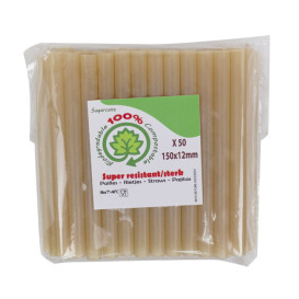 Paille Éco Droite en Canne à Sucre Ø1,2cm 15cm (50 Utés)