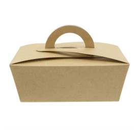 Boîte Kraft avec poignées "Gourmet Bag" 12x9x5cm (350 Utés)