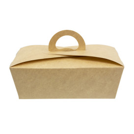 Boîte Kraft avec poignées "Gourmet Bag" 16x9,5x6cm (200 Utés)