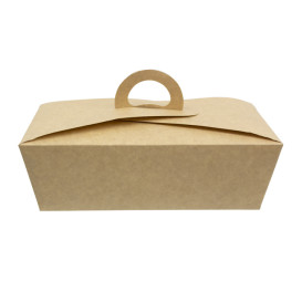 Boîte Kraft avec poignées "Gourmet Bag" 20x10x7cm (20 Utés)