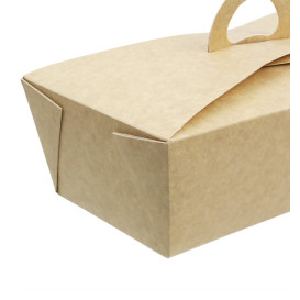 Boîte Kraft avec poignées "Gourmet Bag" 20x10x7cm (20 Utés)