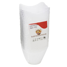 Verrine Réutilisable Dégustation PP Carrée 5,8x5,4x5,2cm 57ml (25 Utés)