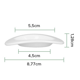 Assiette Dégustation Durable SAN "Ellipse" Blanc 10ml (96 Utés)